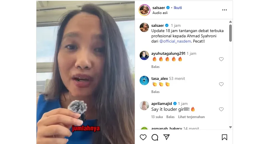 Siapa Salsa Erwina Hutagalung? Influencer Muda yang Viral Tantang Debat Wakil Ketua Komisi III DPR